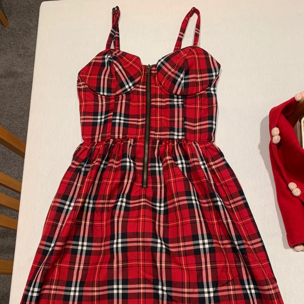 Red plaid dress